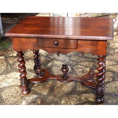 Table In Walnut Louis XIV