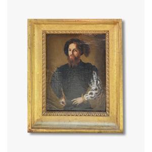 An Oil On Canvas, Portrait Of Cesare Borgio After Raphael, 19th Century 