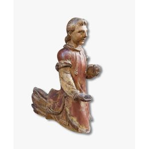 Polychrome Wooden Angel, Early 18th Century