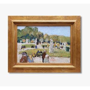 An Oil On Canvas The Luxembourg Gardens Animated By Marko Stupar