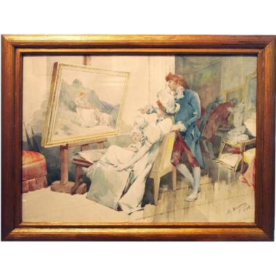 Interior Painting Atelier With Characters By Mr. Duserm