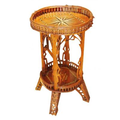 1 Wooden Pedestal Table