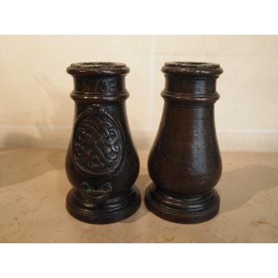 A Pair Of Bronze Bombards Dating From 1733