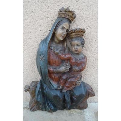 An Applique Statue, Madonna And Child