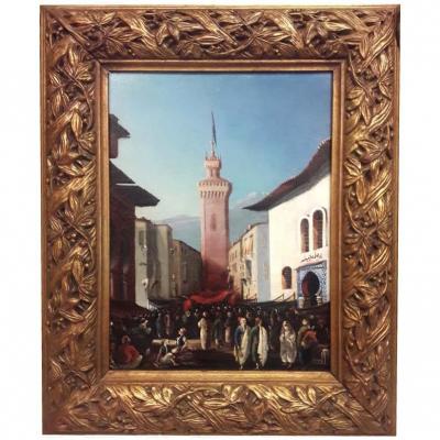 Phuile On Panel Door From Marrakech Signed Albert Loui