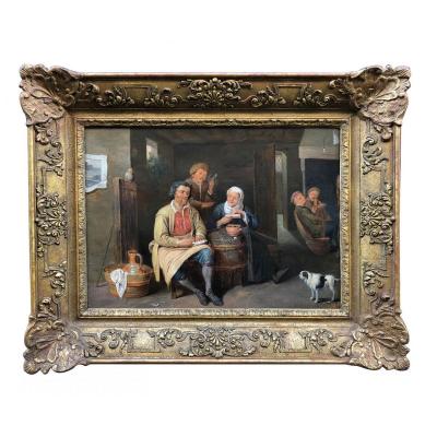 Oil On Canvas, Interior Scene In The Taste Of Tenniers