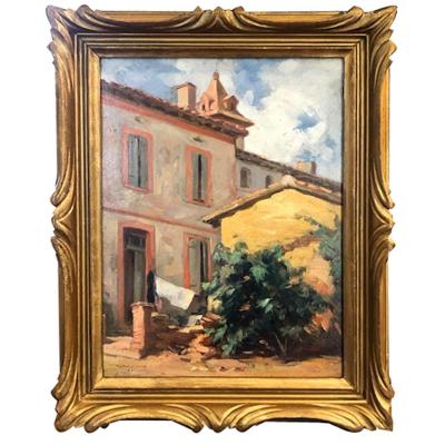 Oil On Canvas, House By Antoine Raynolt