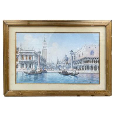 Watercolor Of Venice By Umberto Ongania