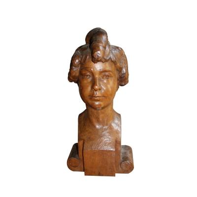 Portrait Of Woman In Wood