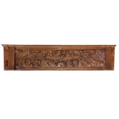 A Frieze Decor In Fruits Eighteenth Time In Walnut