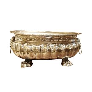 Large Oval Cooler In Plated E18th Century 