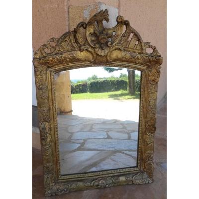 A Louis XV Period Mirror In Golden Wood
