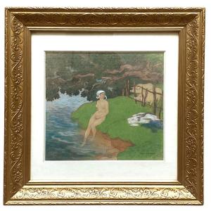 A Pastel, The Bather, By Fernand Fau