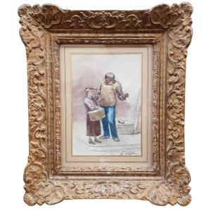 Watercolor, The Council, Pae Edmond-eugène Valton