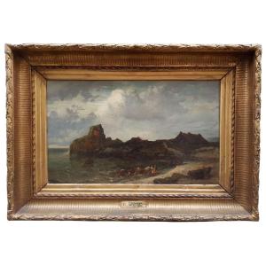 Oil On Canvas, The Return Of The Fishery By Richard Faxon