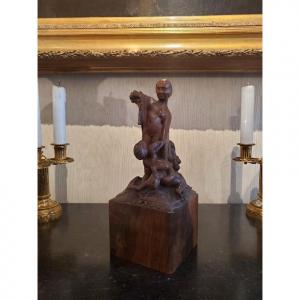 Wooden Sculpture Allegorical Figures By Joseph Goy