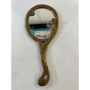 Art Nouveau Bronze Hand Mirror