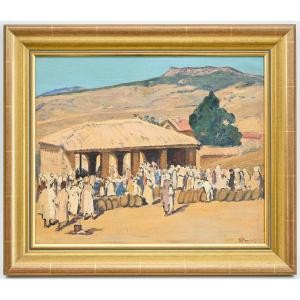 Maurice Bouviolle (1893-1971) "market In Boghari"