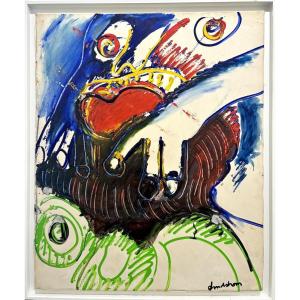 Oil On Paper By Bengt Lindstrom