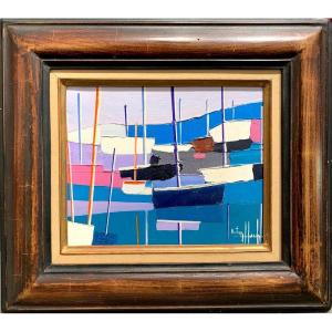 Victor Hasch (1945-2012) Painting Representing "antibes"