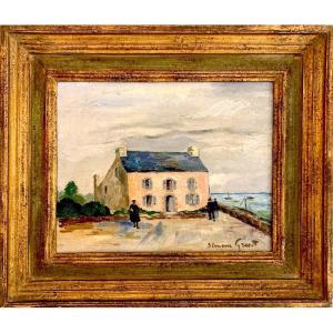 Simone Gruet (20th Century) - Port Blanc, The Monks' Island