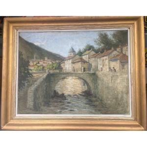 Joseph Berges Bridge Over The Salat In Ariège 