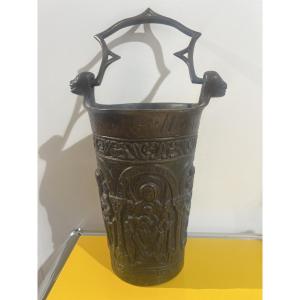 19th Century Bronze Holy Water Bucket 