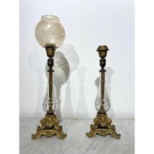 Pair Of Lamps In The Style Of Baccarat
