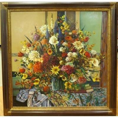 Robert Vernet Bonfort : Nature morte au bouquet