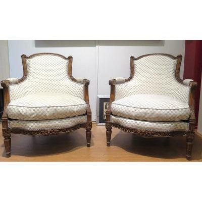 Paire de bergère d'enfant style Louis XVI