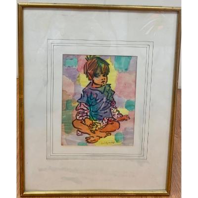 René Gaston-Lagorre, "Enfant assis"