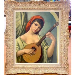 Anatola Soungouroff (1911-1982) - The Girl With A Mandolin