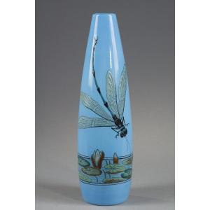 Vase With A Damselfly - émile Galle (1846-1904)
