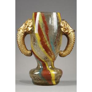 Vase With Dragon Heads - Eugène Rousseau (1827-1890) And Ernest Leveille (1841–1913)