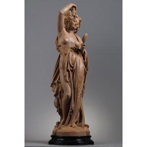 Woman At The Mirror - Albert-ernest Carrier-belleuse (1824-1887)