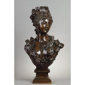 Young Woman With Diadem - Albert-ernest Carrier-belleuse (1824-1887)