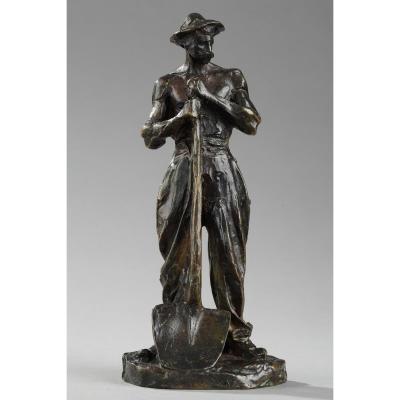 Terrassier Leaning On A Shovel - Aimé-jules Dalou (1838-1902)