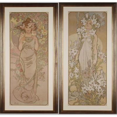 The Rose And The Lily - Alphonse Mucha (1860-1939)