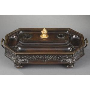 Inkwell With Arabesques - Antoine-louis Barye (1796-1875)