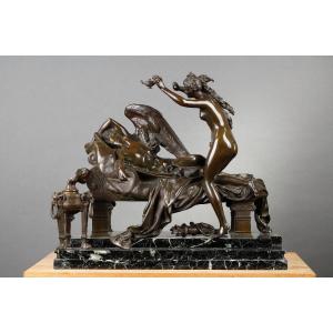 Cupid And Psyche - Albert-ernest Carrier-belleuse (1824-1887)