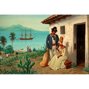 Gustave Alaux (1887-1965) Colonial Gallant Scene