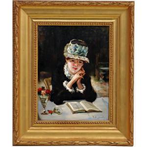 Eduardo Léon Garrido (1856-1949) Impressionist Portrait