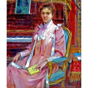 Adrien Tanoux (1865-1923) Impressionist Portrait