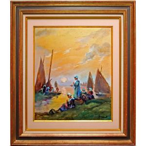 Mathurin Janssaud (1857-1940) View Of Brittany