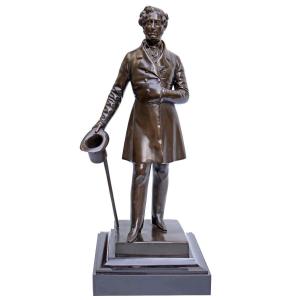 Statue Bronze Of Count d'Orsay Signed Ferdinand Barbedienne (1810-1892)