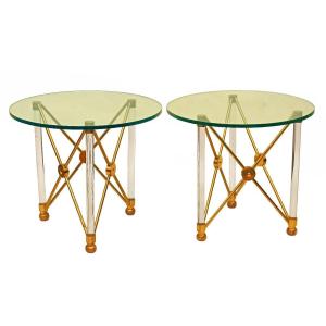 Sandro Petti For Angolometallarte Pair Of 70's Design Tables