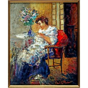 Paul Flaubert (1924-1994) Impressionist Portrait
