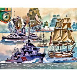 Marin Marie (1901-1897) Stencil Gouache 