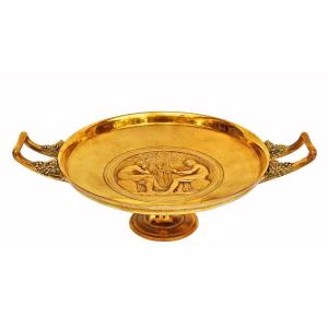 F. Barbedienne 19th Century Large Gilt Bronze Tazza
