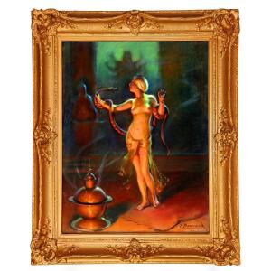 Pierre Bonnaud (1865-1930) Art Deco Oriental Dancer